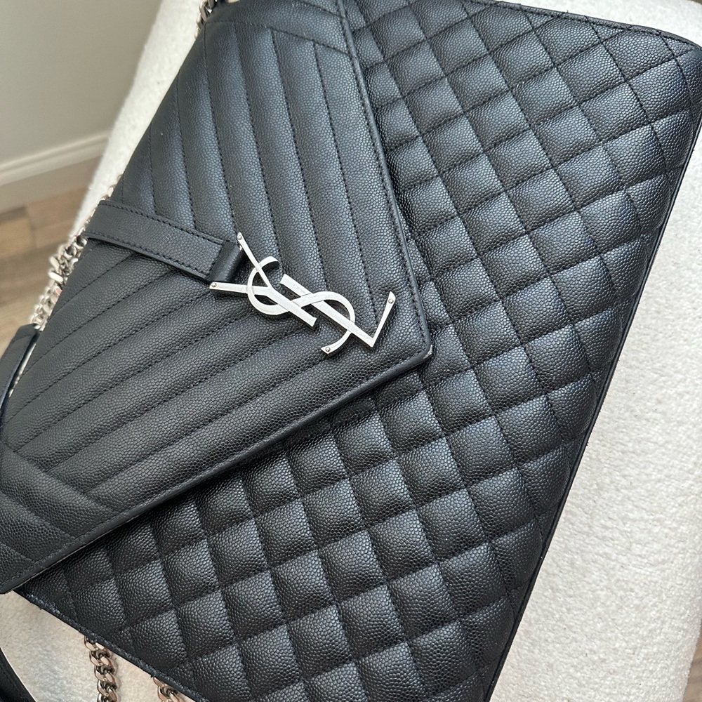 Ysl Quilted Leather Shoulder Bag